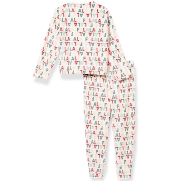 BEARPAW Christmas Pajama Set Fleece Tie Front Top Jogger Bottoms Christmas Print - Picture 3 of 5